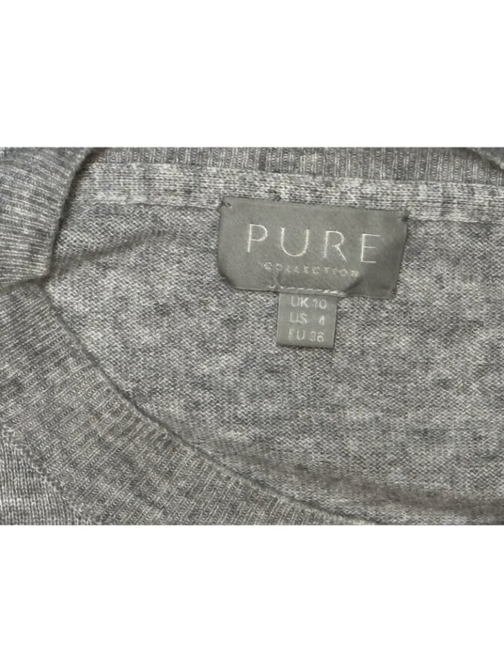 Pure Collection Womens Small Grey Wool Cashmere Blend Casual Size 4 Gold Stars - Picture 5 of 6